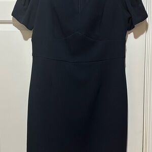 DKNY Black Short-Sleeve Midi Sheath Dress